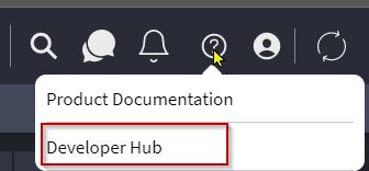 developer hub menu image